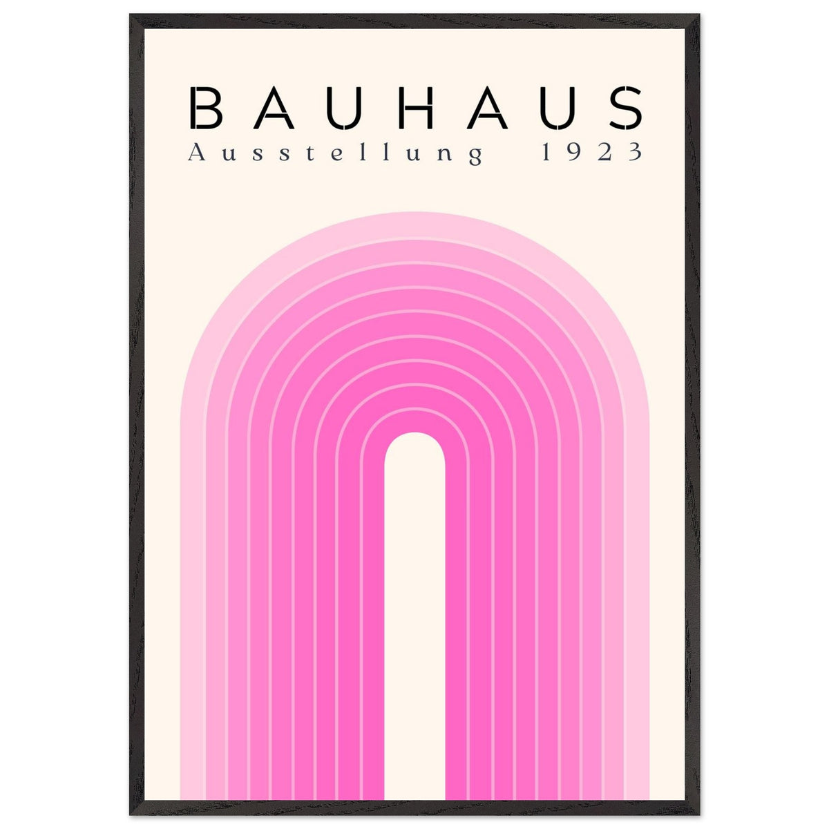 Artfulprints Poster met Lijst Bauhaus - Pink rainbow  - 70x100 cm - Roze
