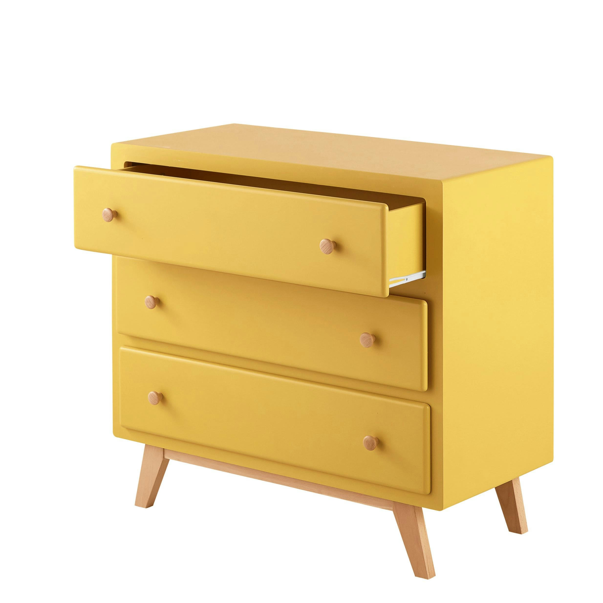 Sweet 2 - Commode compatible plan à langer 3 tiroirs jaune