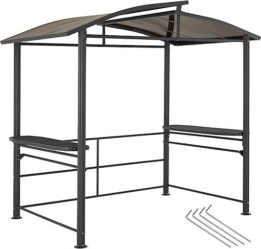 Abri pour Barbecue Tonnelle de Jardin 240x150x234cm en Aluminium Solide, Résistant aux intermpéries Tonnelle terrasse Exterieur