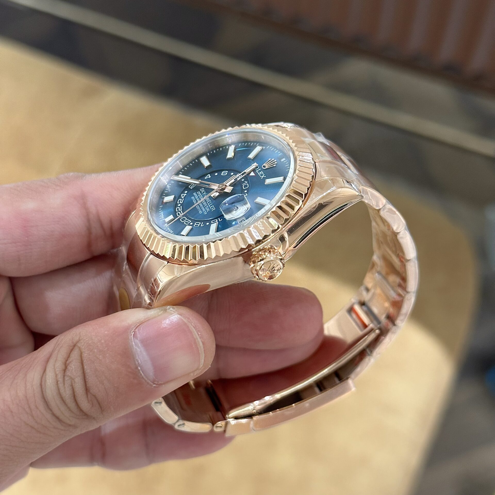 Rolex Sky-Dweller 336935 RG Plated Blue Dial 42mm Oyster NBF Replica