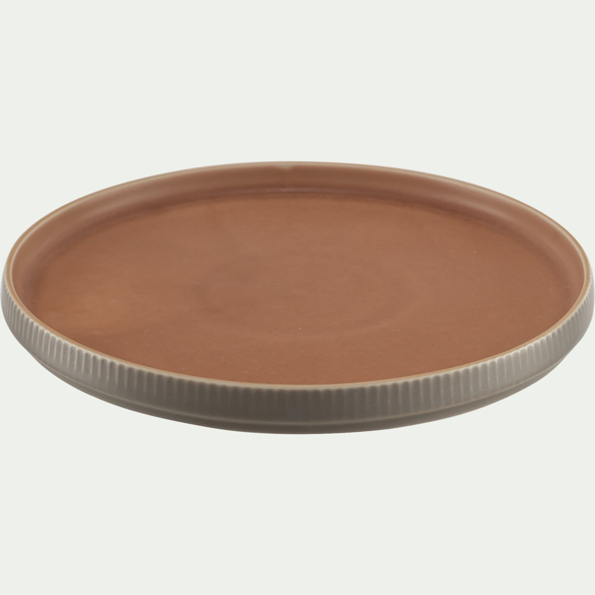 SIENNA - Assiette à dessert en grès D21,5cm - brun café