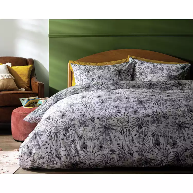 Habitat Cotton Jungle Black & White Bedding Set - Single
