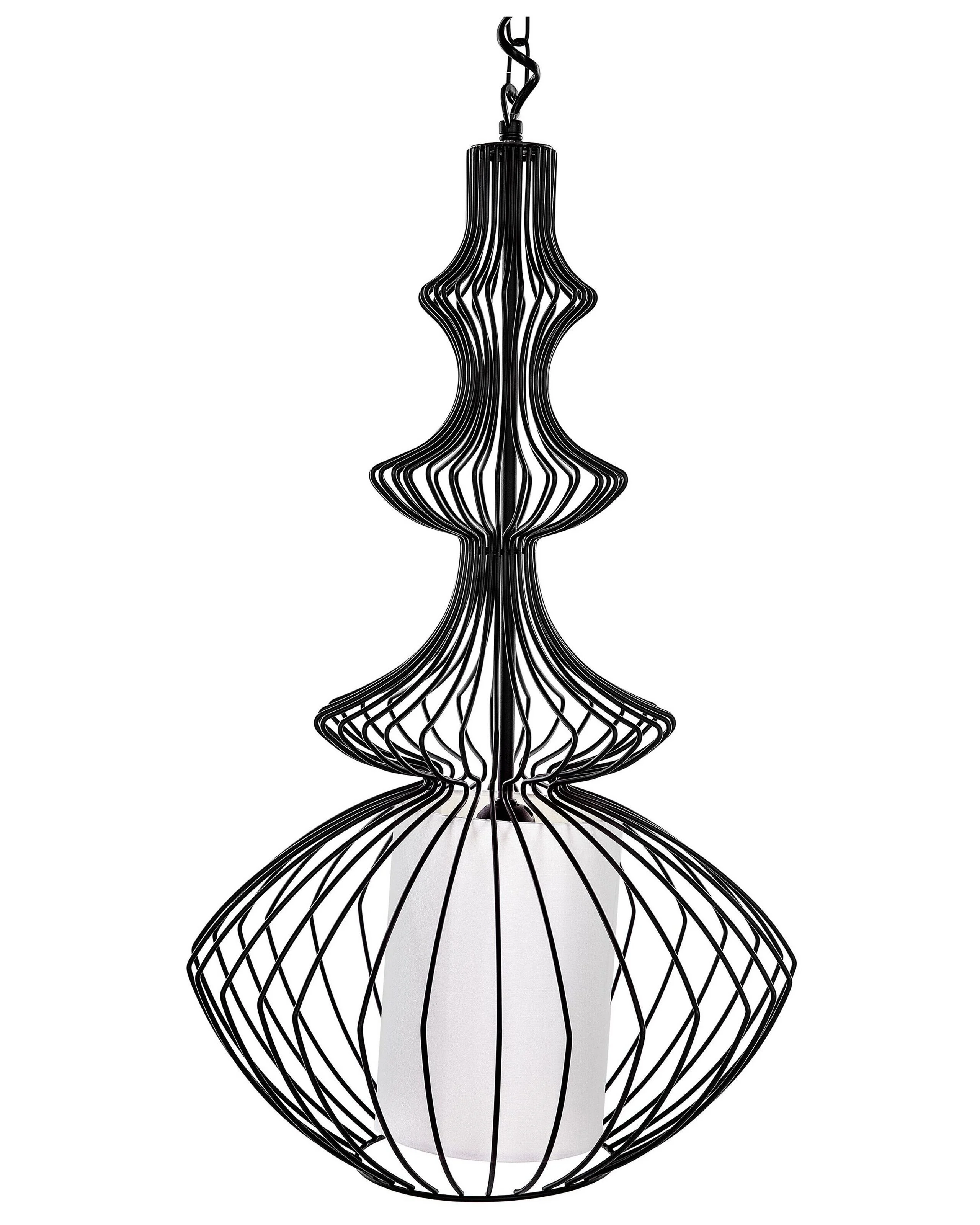 Lampa sufitowa wisząca z drutu czarna