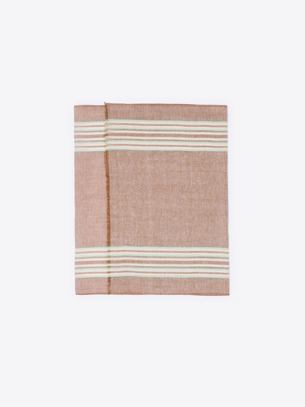 Chèche à rayures en coton lin