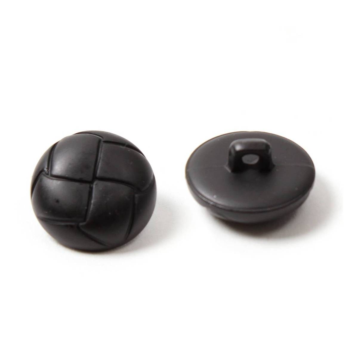 Hemline Black Novelty Faux Leather Button 2 Pack