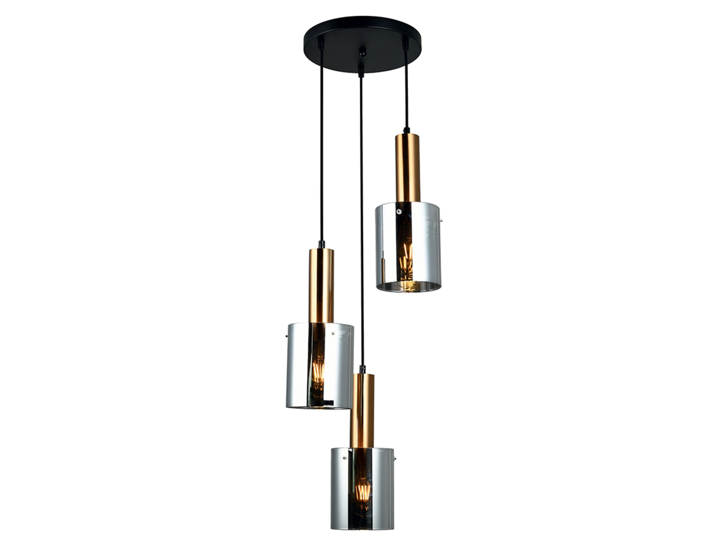Lampa wisząca Sardo 3-punktowa stalowa srebrna
