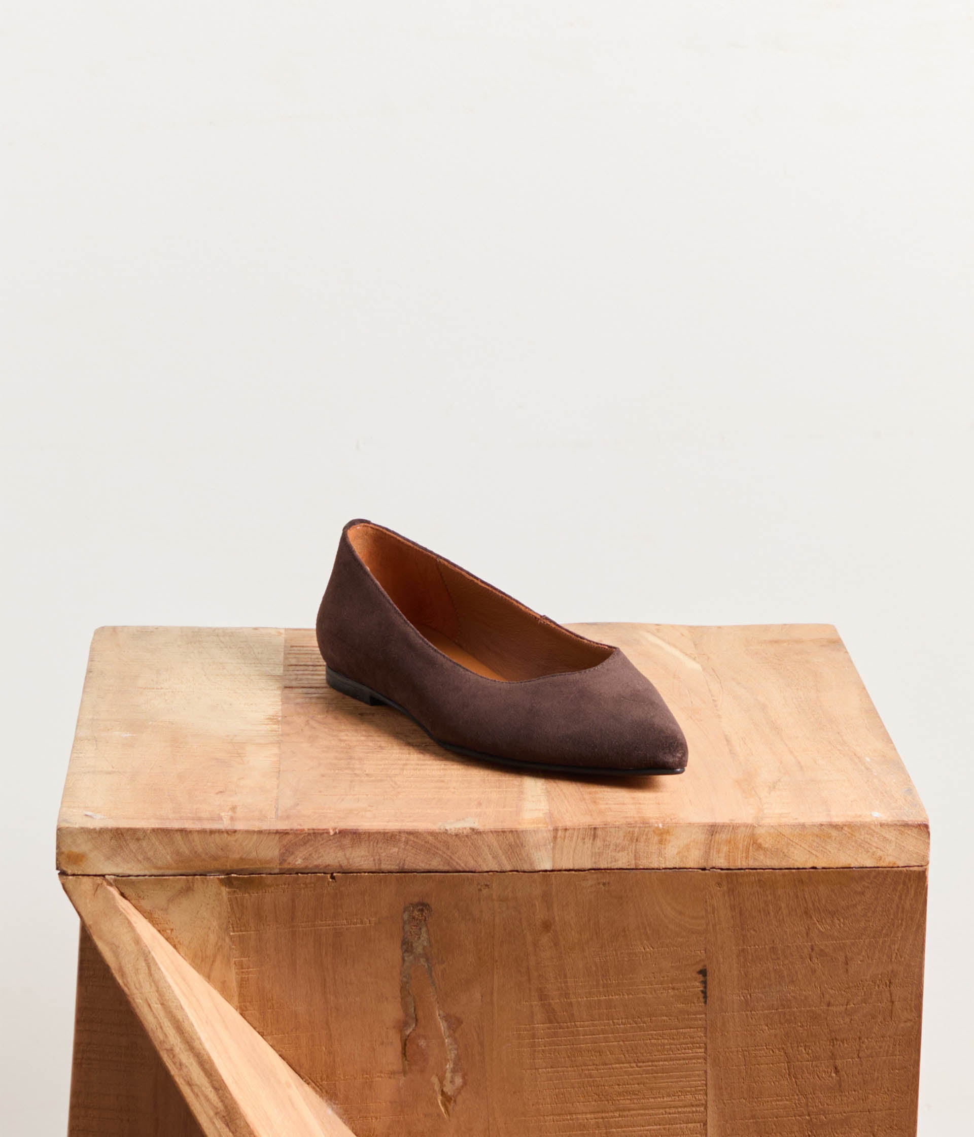 Ballerines velours chocolat Perle