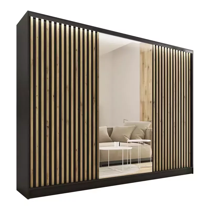 Szafa przesuwna z lustrem lamele 250 cm LOFT