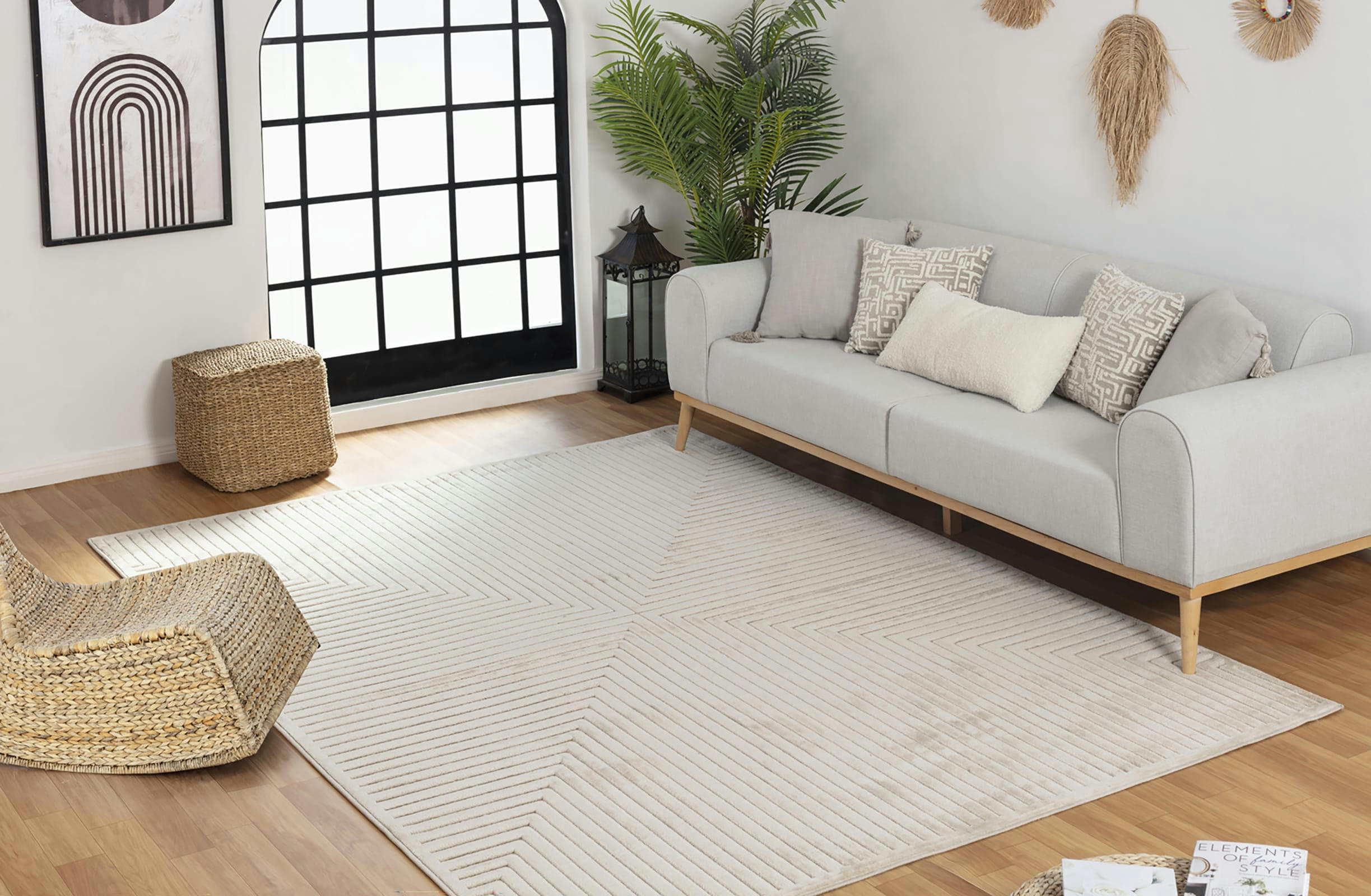 KIYOSHI - Tapis d'Intérieur/d'Extérieur Hygge Beige 80x150
