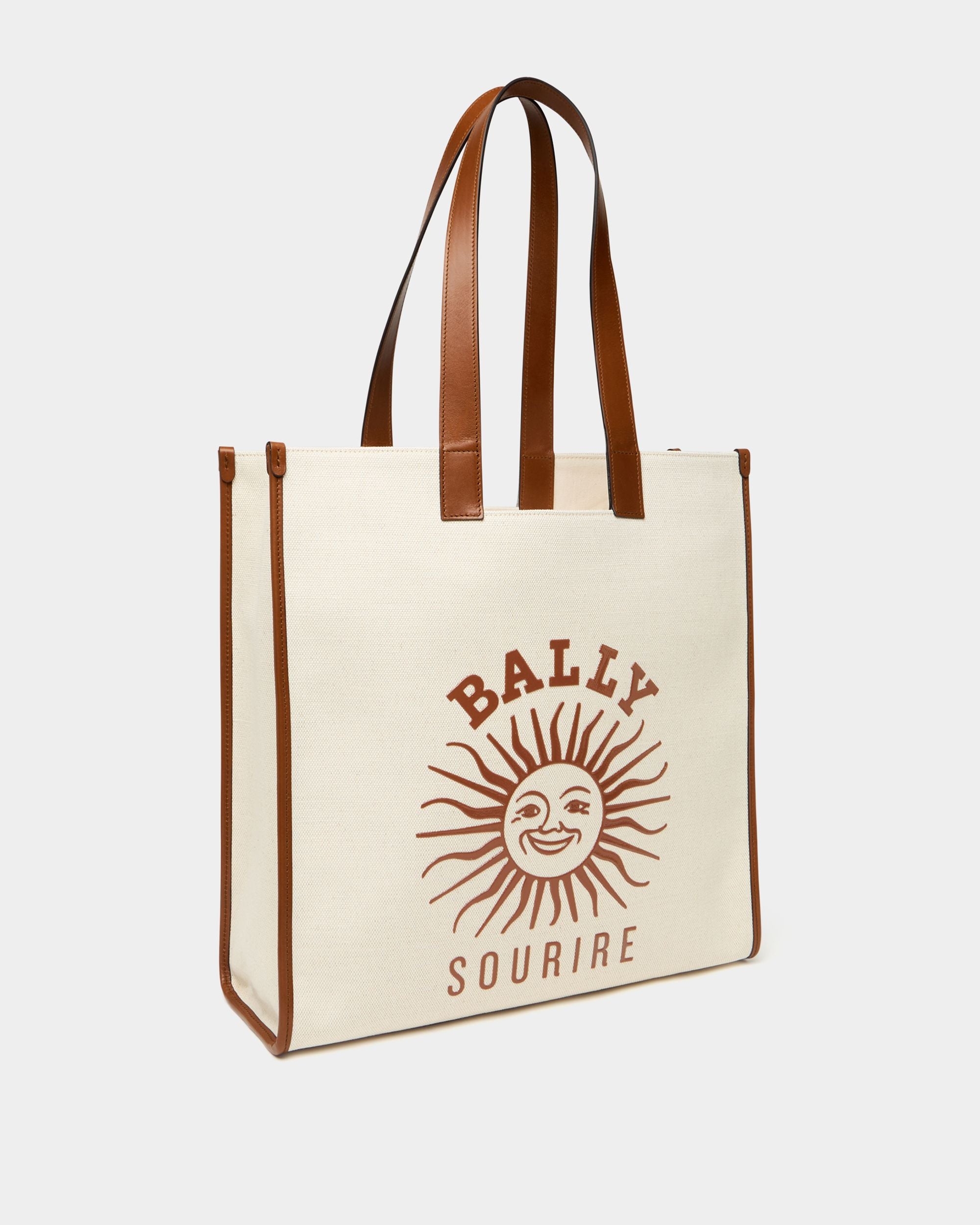 Tote Bag Easy Bally aus naturfarbenem Baumwoll-Canvas