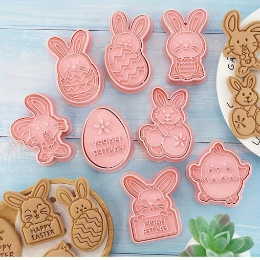 NNETM Rabbit Easter Egg Cookie Mold Set (8 Pieces)
