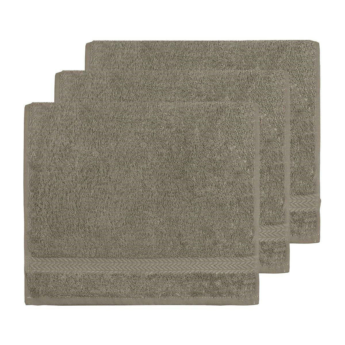 LUXURY - Lot de 3 serviettes invité 550gr/m²  mastic 30x50 cm
