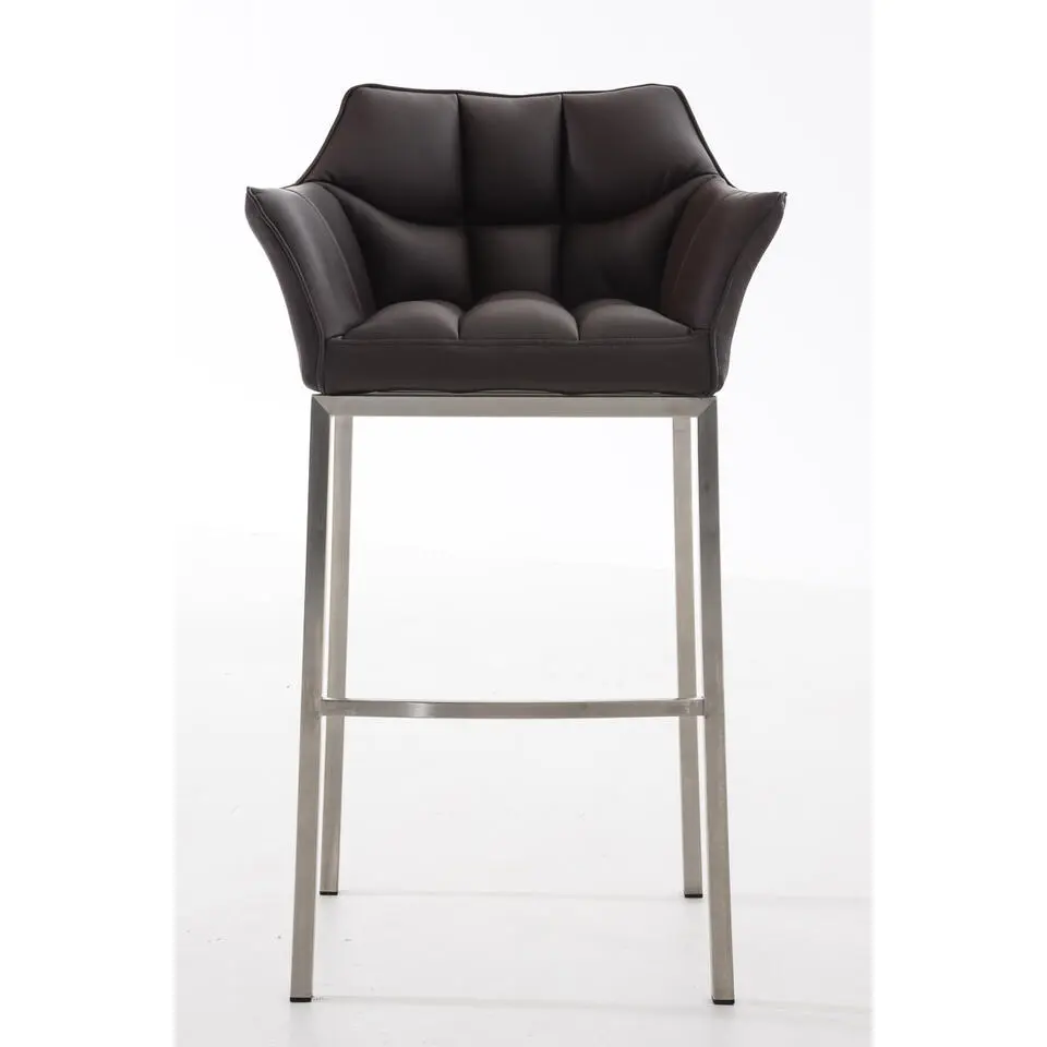 CLP Barkruk Damaso roestvrij staal Frame - Kunstleer - bruin