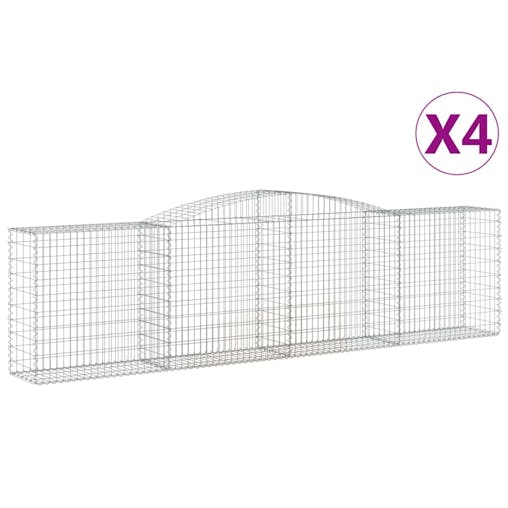 NNEVL Arched Gabion Baskets 4 pcs 400x50x100/120 cm Galvanised Iron