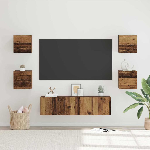 Zestaw Szafek RTV Szafka pod Telewizor Meblościanka Brąz 120 x 30 x 30 cm
