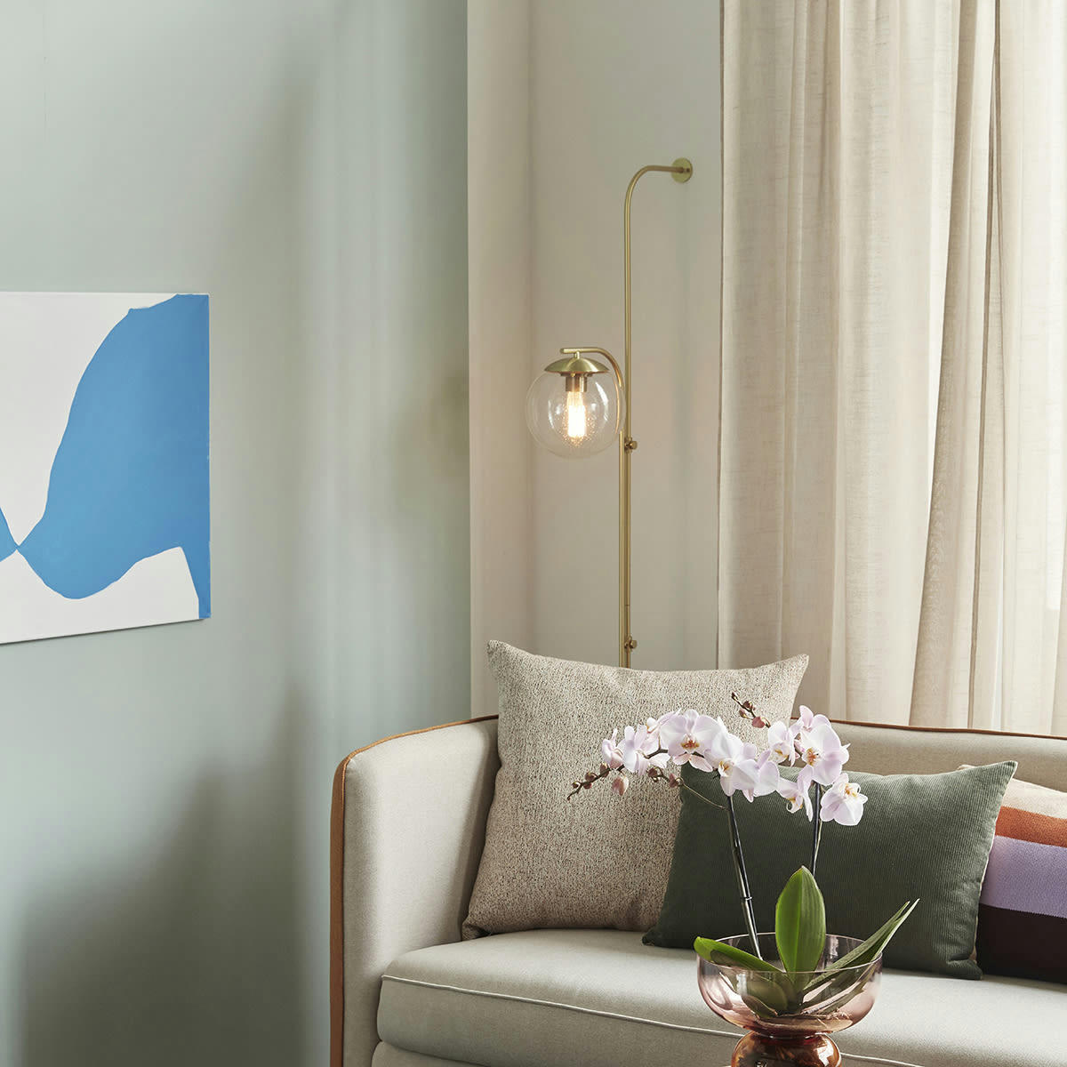 BUBBLE - Lampe murale en verre et laiton transparent