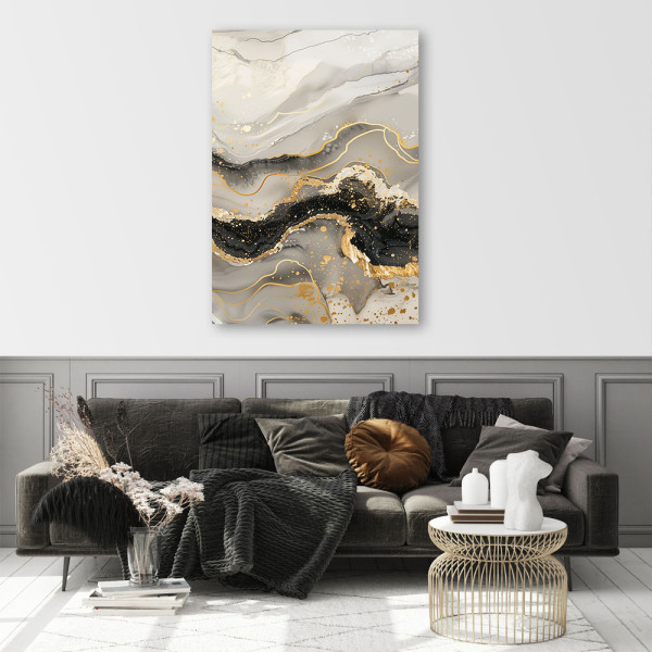 Feeby Obraz na płótnie, Marmur ze Złotem styl Glamour 40x60