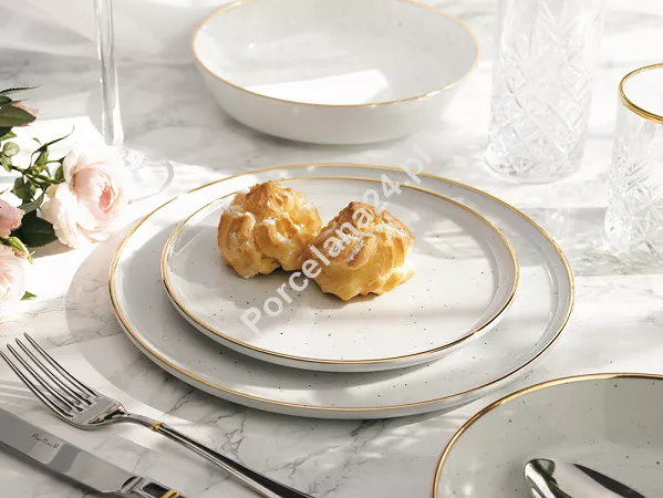 Komplet talerzy na 6 osób (18 el) Lubiana - Ankara Gold 1608D Natrysk