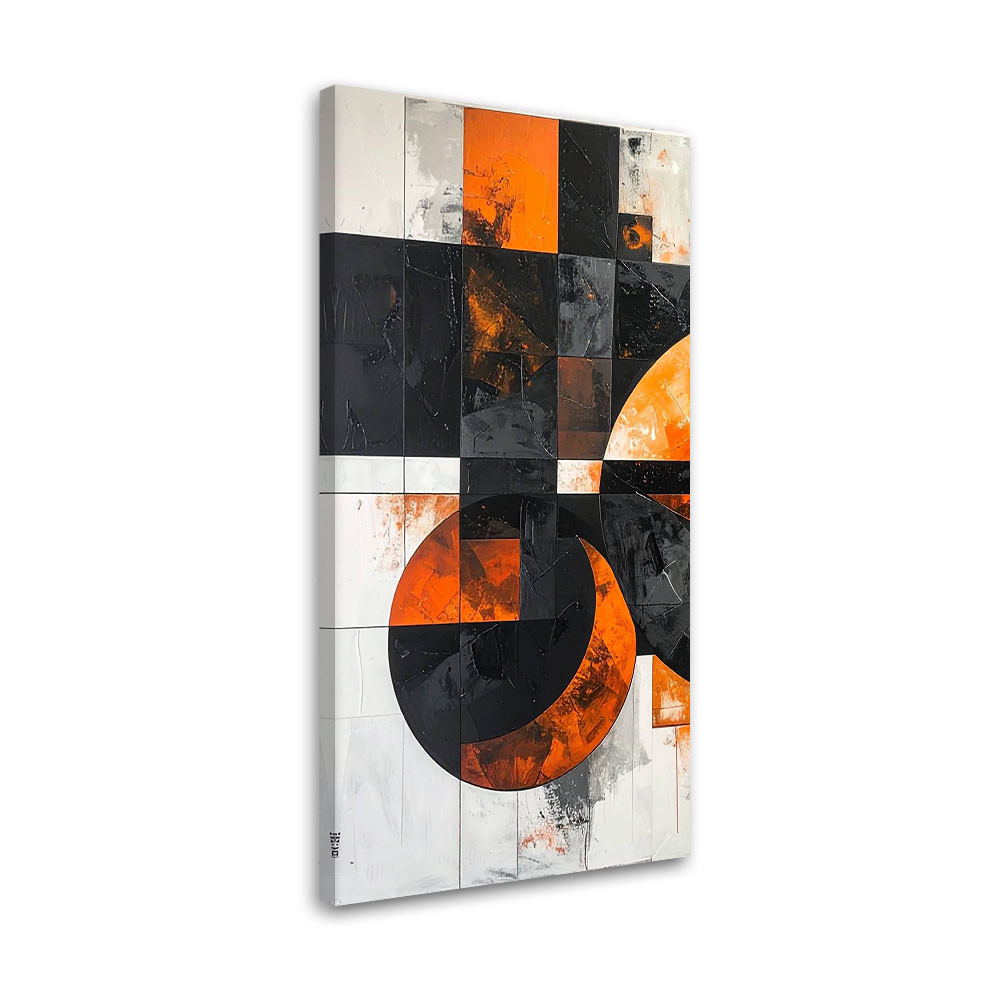 Obraz do salonu pokoju biura, Abstrakcja geometryczna czarno 40x80