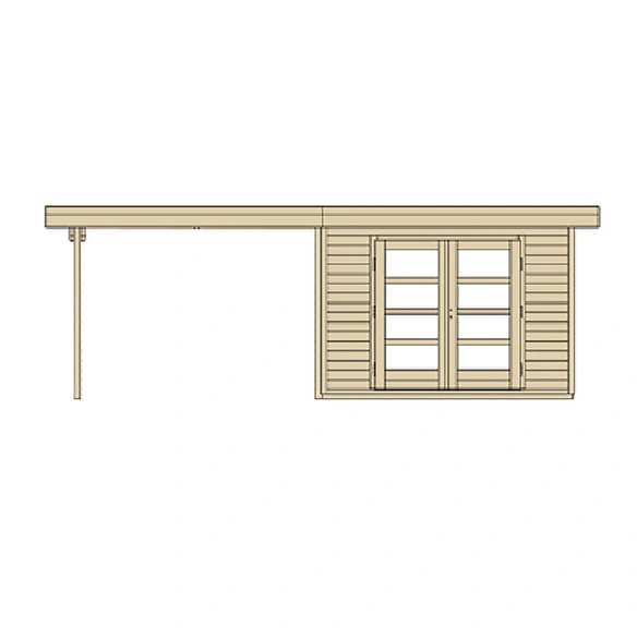 Gartenhaus »126 B Gr.1«, Holz, BxHxT: 645 x 226 x 241 cm (Außenmaße inkl. Dachüberstand)