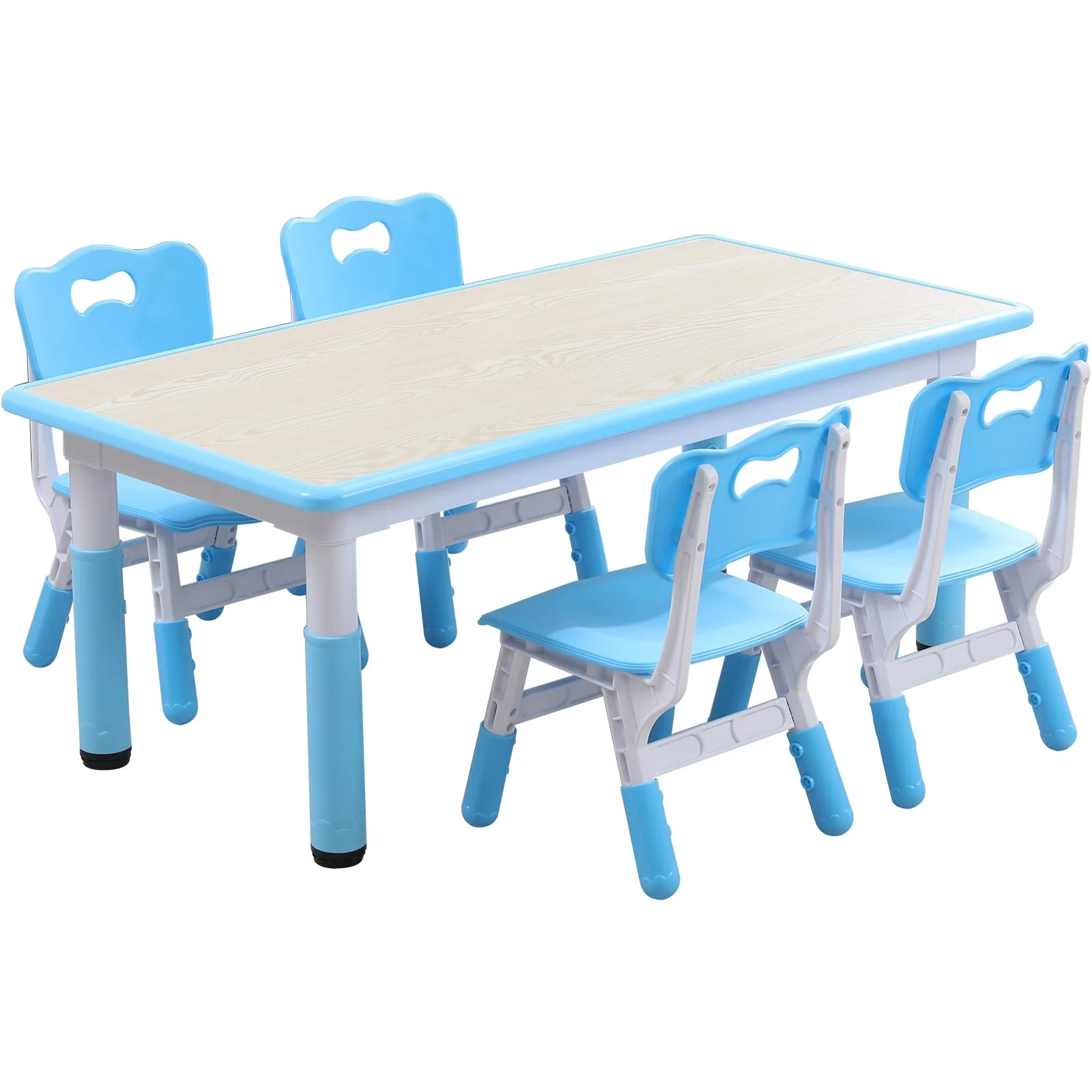 YUKOOL Kids Table and Chair Set - Adjustable Height, HDPE Material, Perfect for Ages 2-12