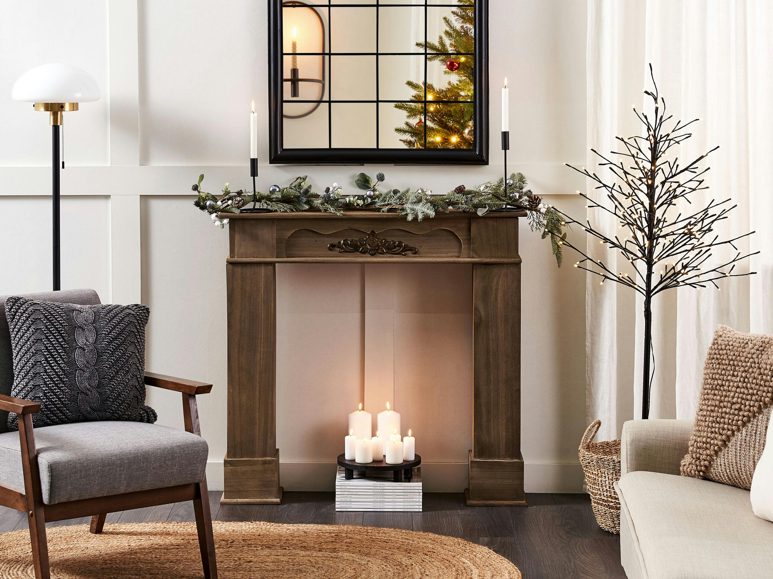 NARNIA - Encadrement de cheminée bois foncé