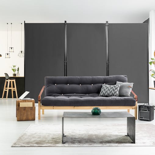 NNECW 3-Panel Folding Room Divider with Durable Hinges Steel Base for Home/Office/Bathroom-Grey