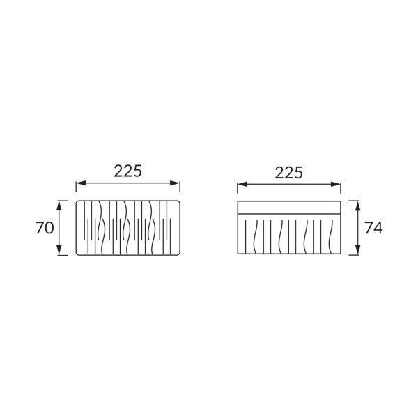 Plafonbiały prostokątny 22,5cm LOLLY 1xE27x40W IP20 Struhm