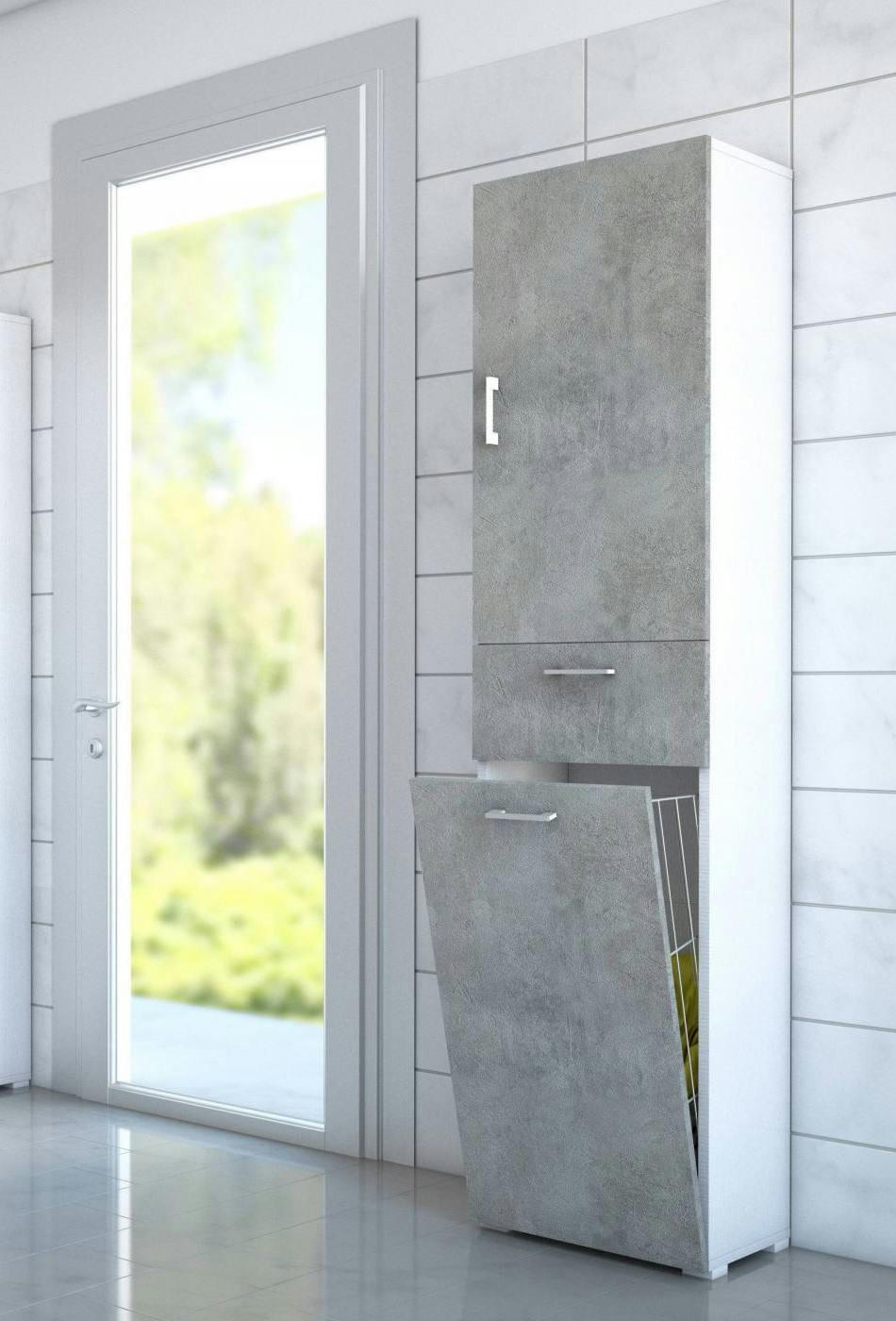 DCOSIM - Armoire polyvalente à 2 portes effet bois gris