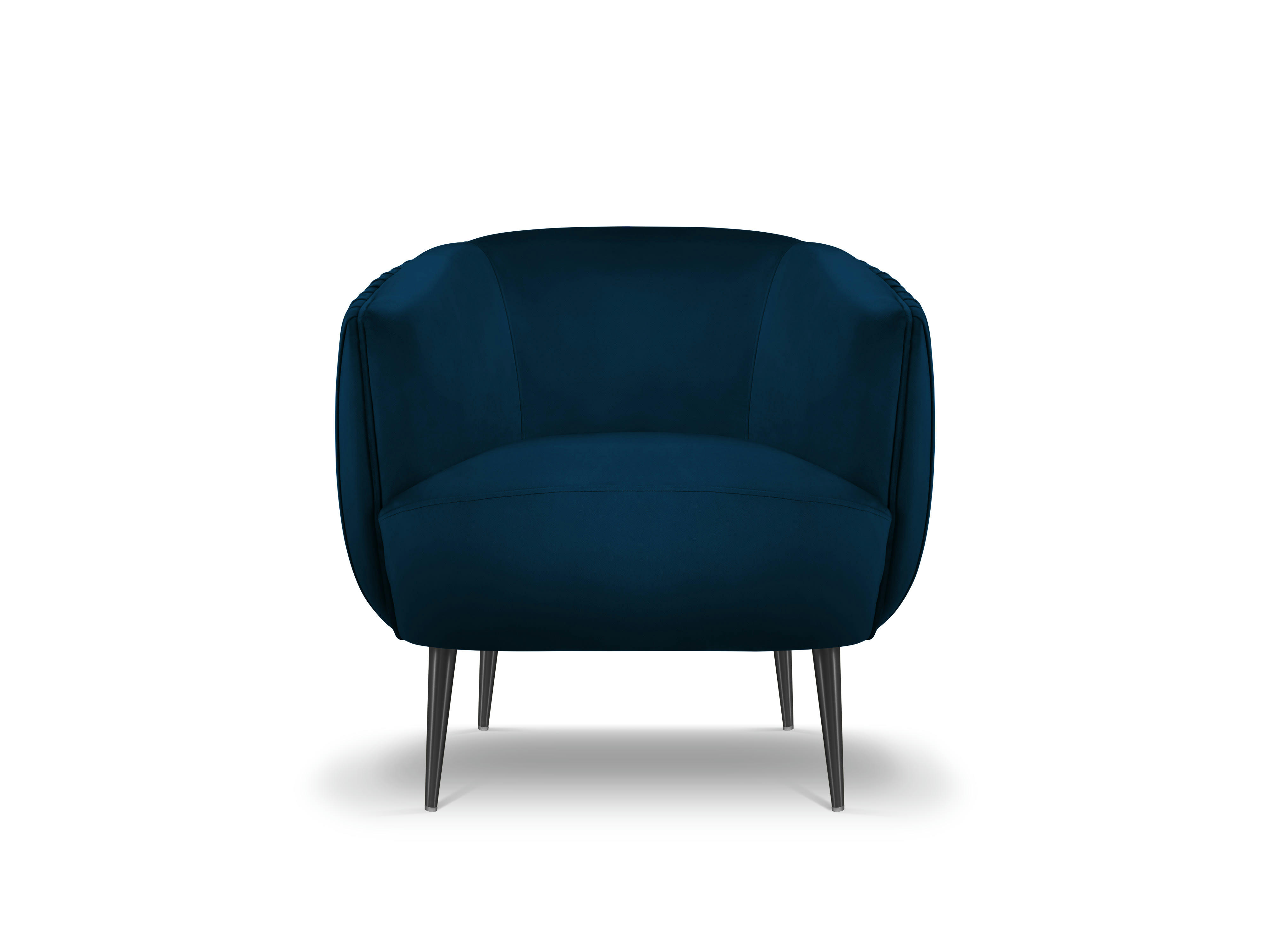 MOSS - Fauteuil en velours bleu marine