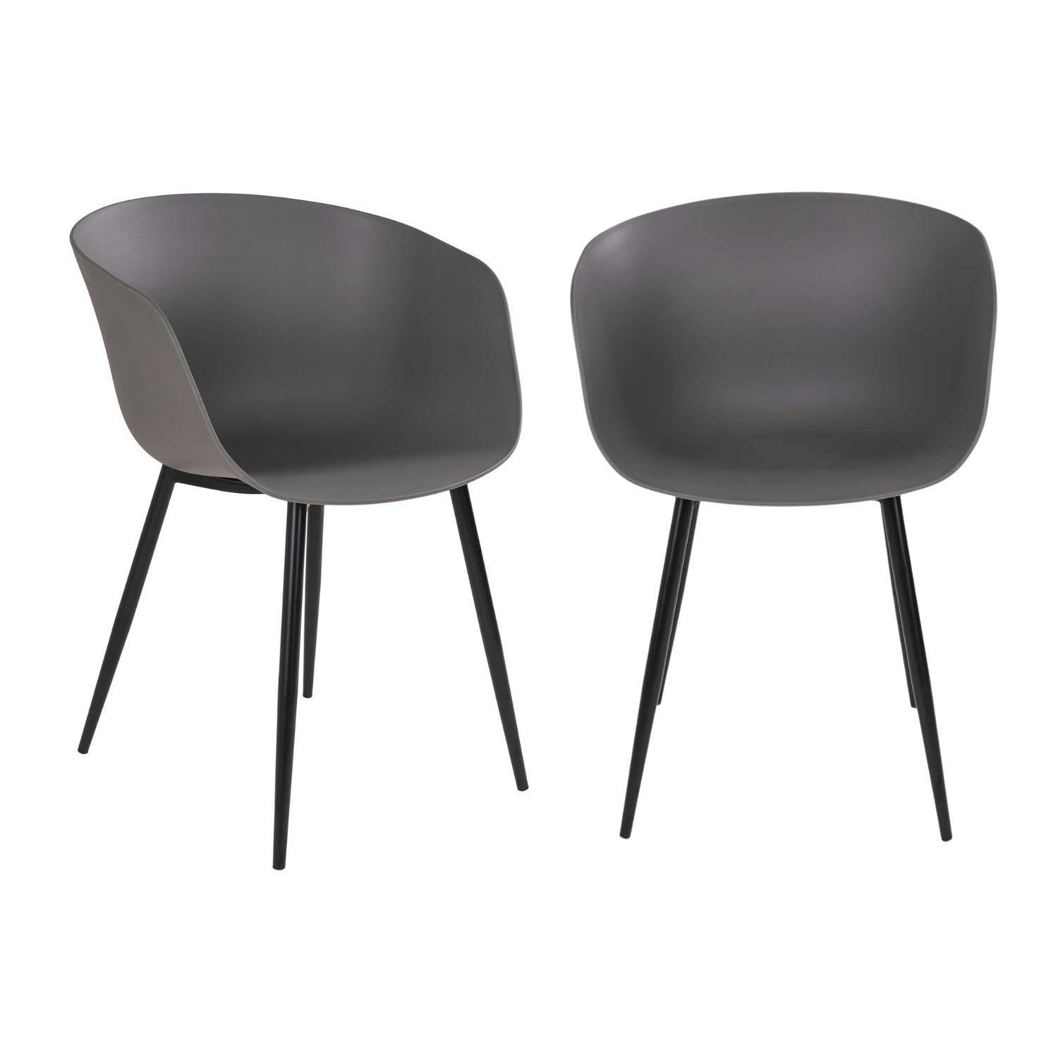 - 4 Fauteuils en polypropylène gris RODA