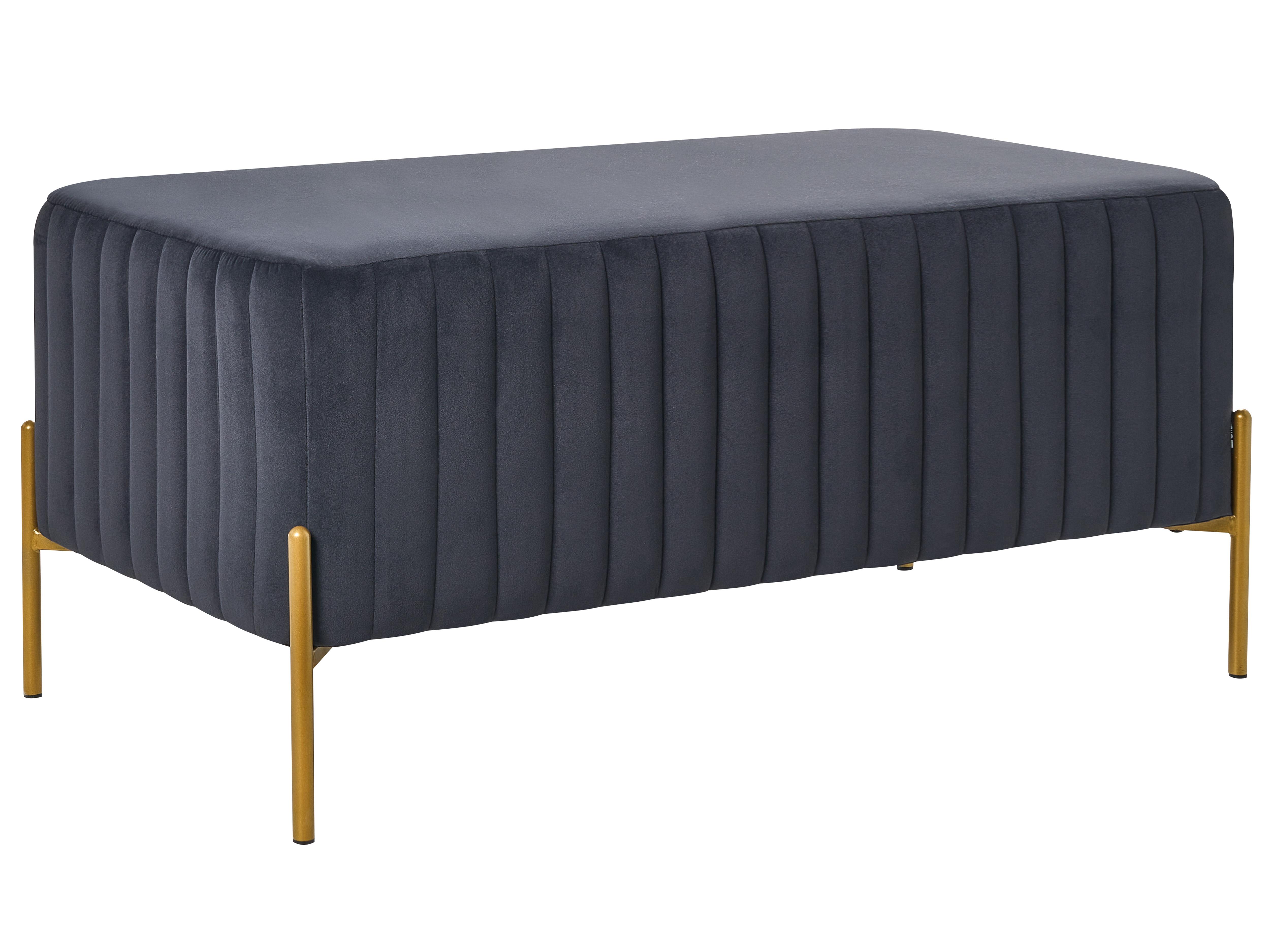Footstool UTAH Velvet Black