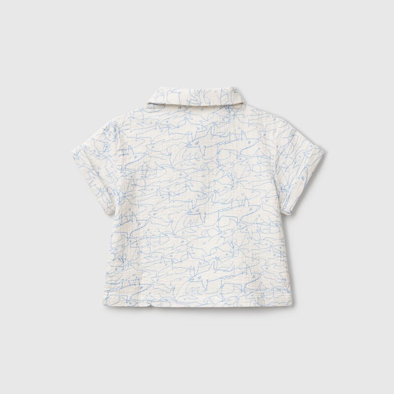 Polo with shark print
