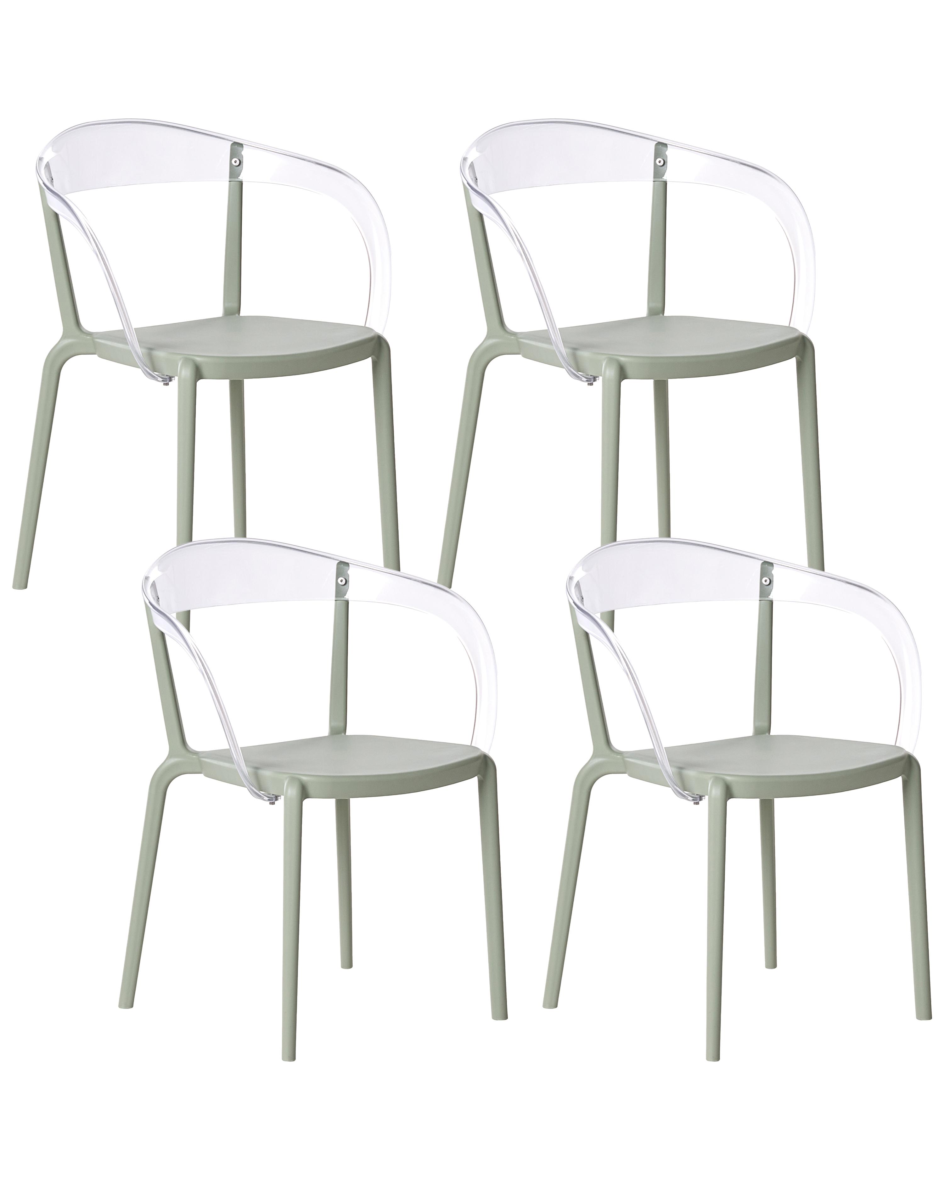 Set of 4 Garden Chairs MALEVIZI Stacking Light Green