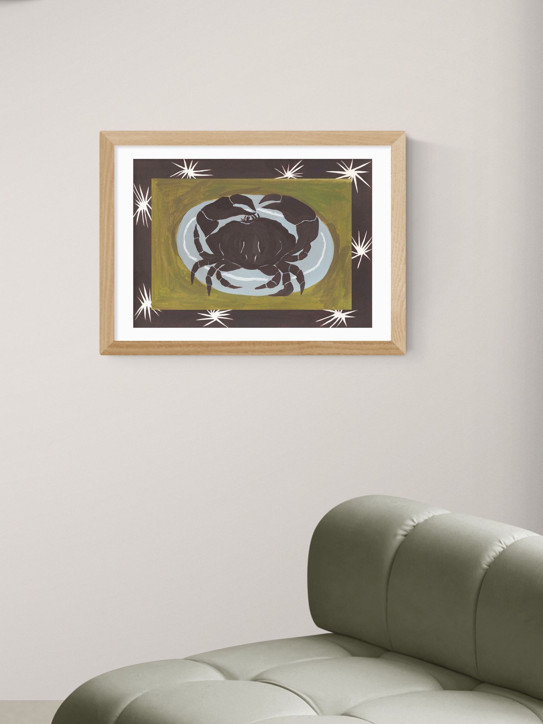 East End Prints Oak Crab Cancer Star Sign Wall Art Print by Jazmine Joye