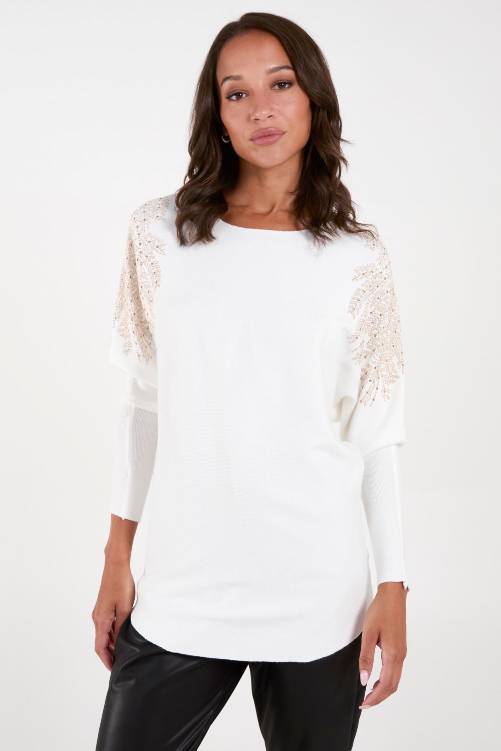 Blue Vanilla Embellished Shoulder Jumper