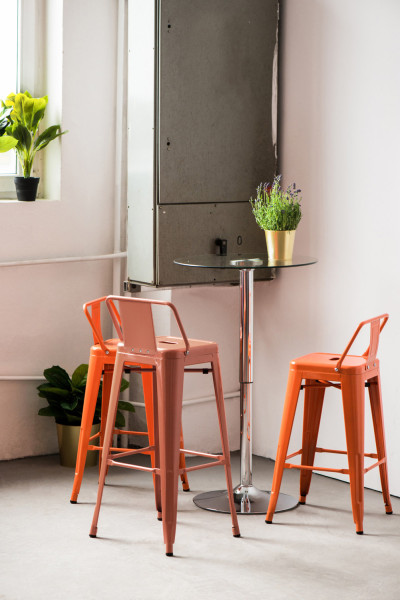 HOKER METALOWY Paris Back 75cm CZARNY insp. Tolix