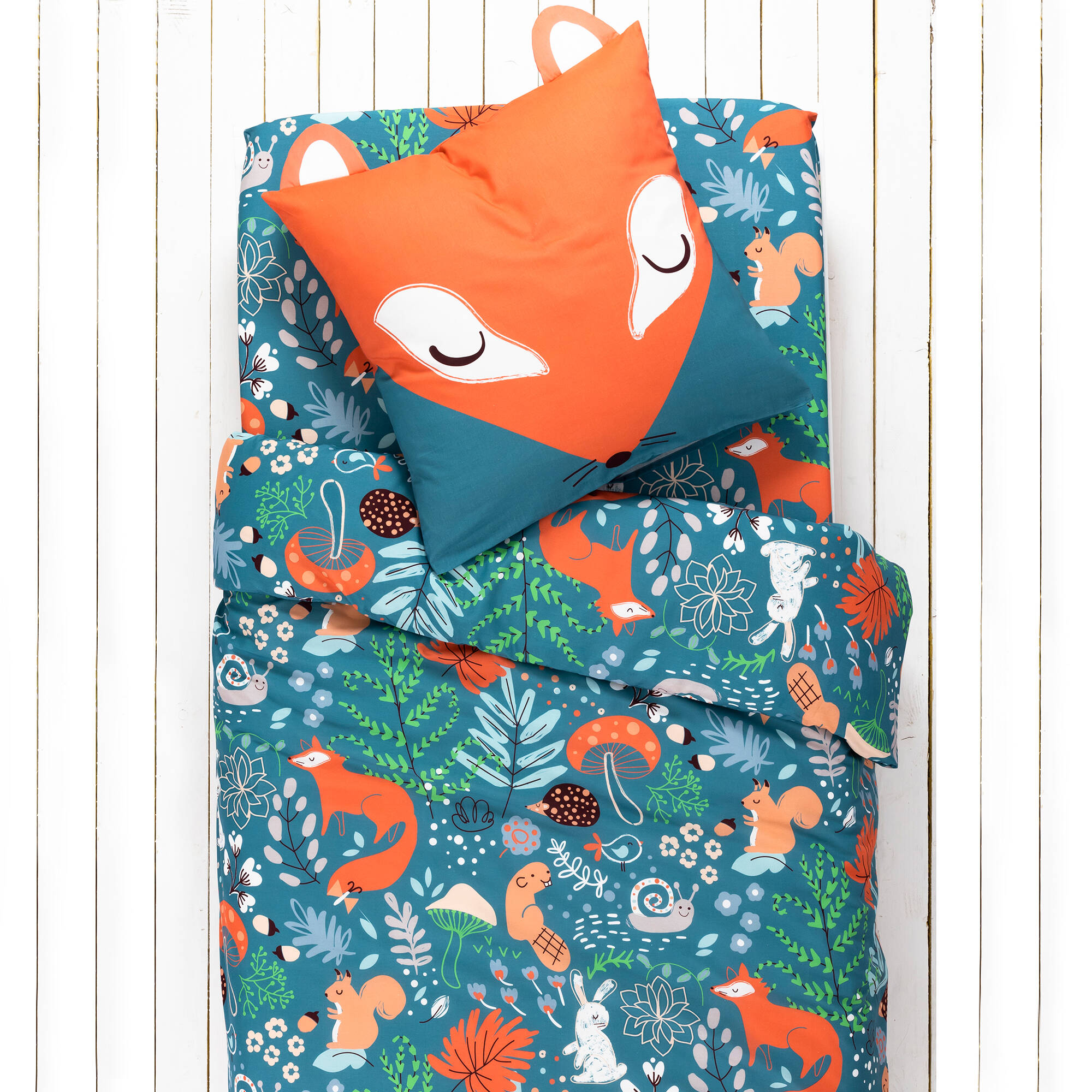 Linge de lit enfant imprimé Champy en coton biologique(**)