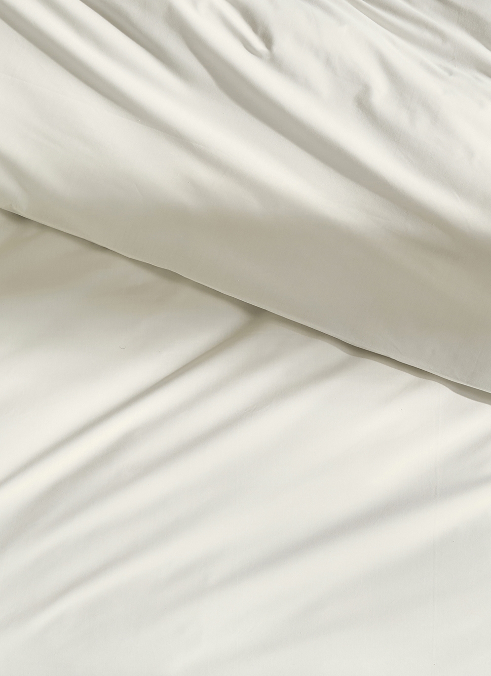 HOUSSE DE COUETTE UNIE EN PERCALE DE COTON ECRU