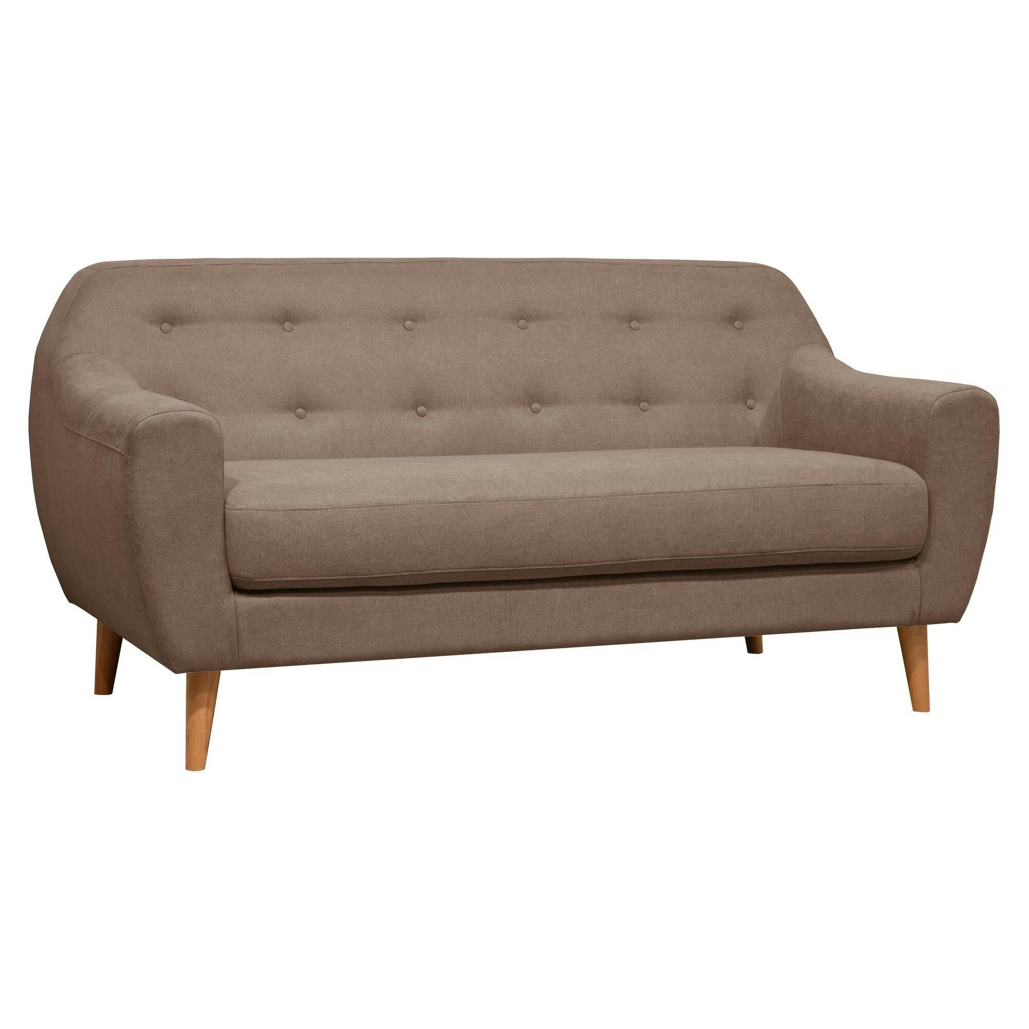 AGATHE - Canapé fixe en tissu 2 places grège