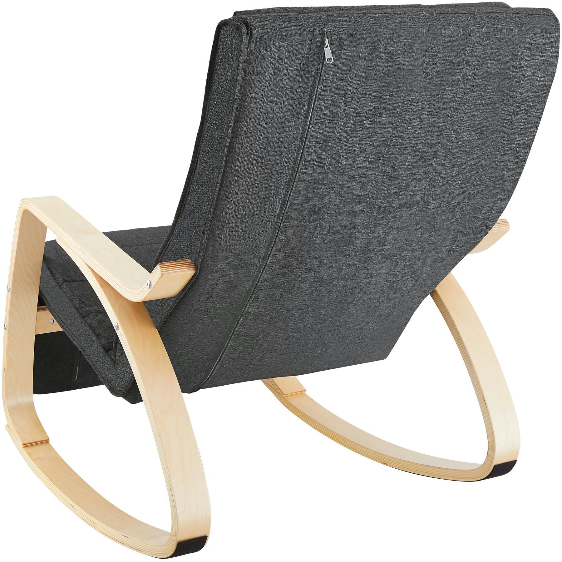 - Fauteuil à bascule Avec des accoudoirs, cadre en bois de bouleau gris