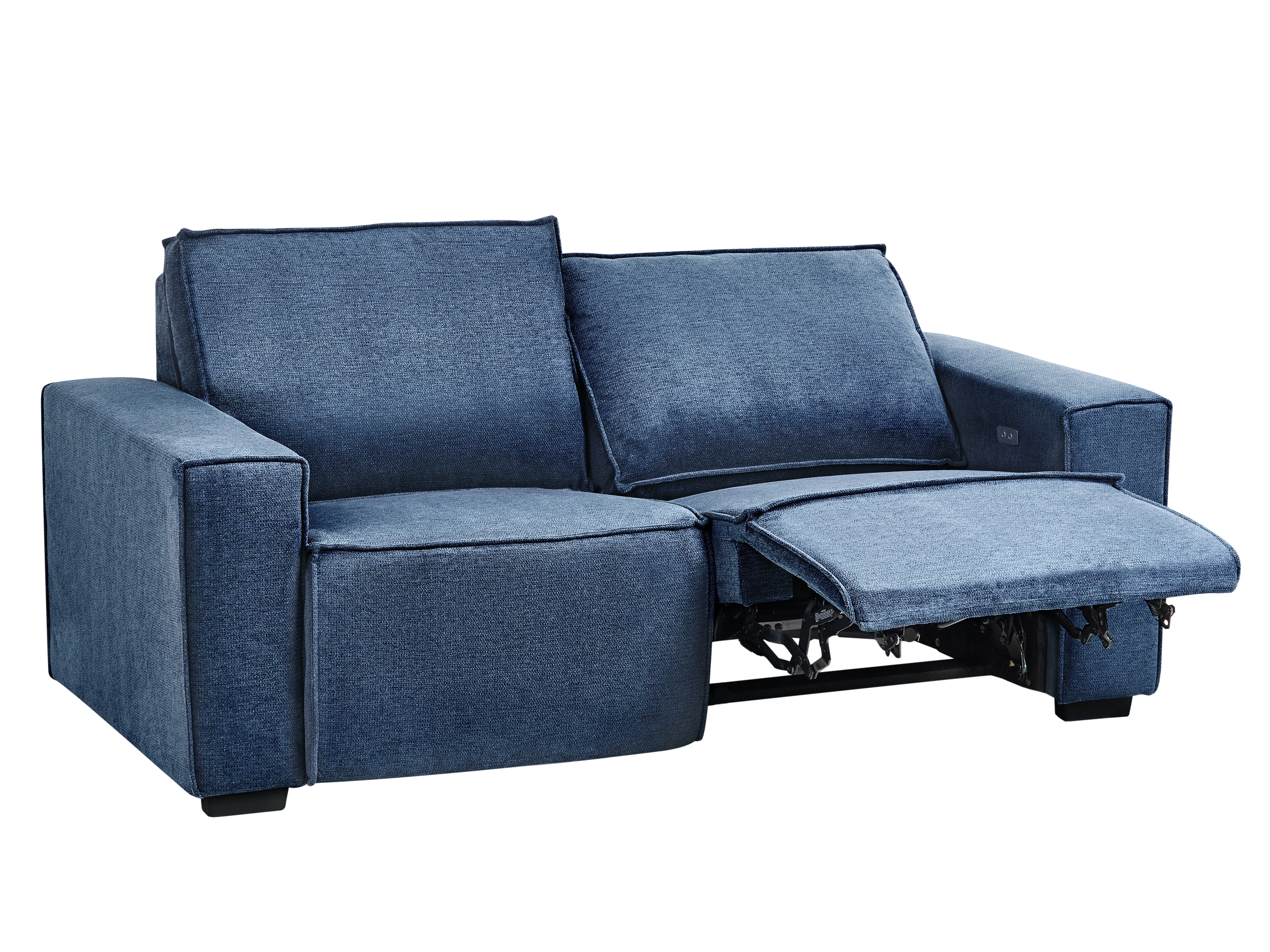 Electric Recliner Sofa 2 Seater NUKARI Fabric Blue