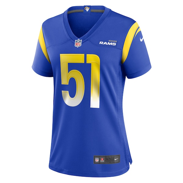 Zach VanValkenburg Los Angeles Rams Nike Women's Team Game Jersey - Royal
