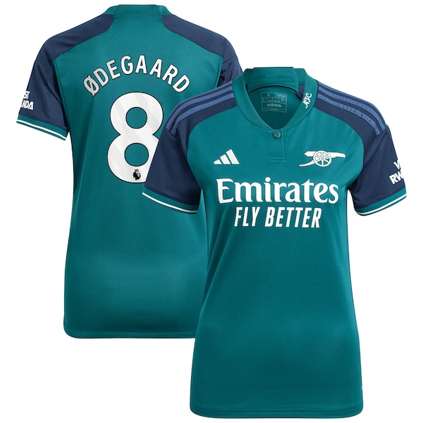 Martin Odegaard Arsenal adidas Women's 2023/24 Third Replica Player Jersey - Green/Red/Yellow