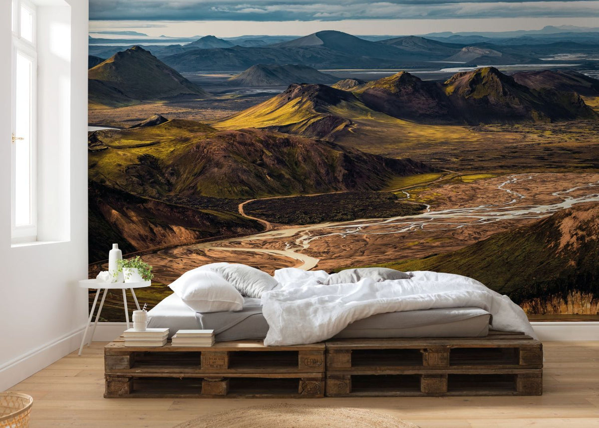 Sanders & Sanders fotobehang landschap beige en groen - 400 x 250 cm - 612390