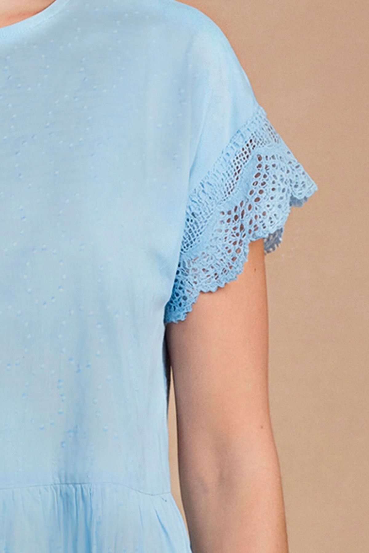 Dorothy Perkins Lace Sleeve Trim Dobby Blouse