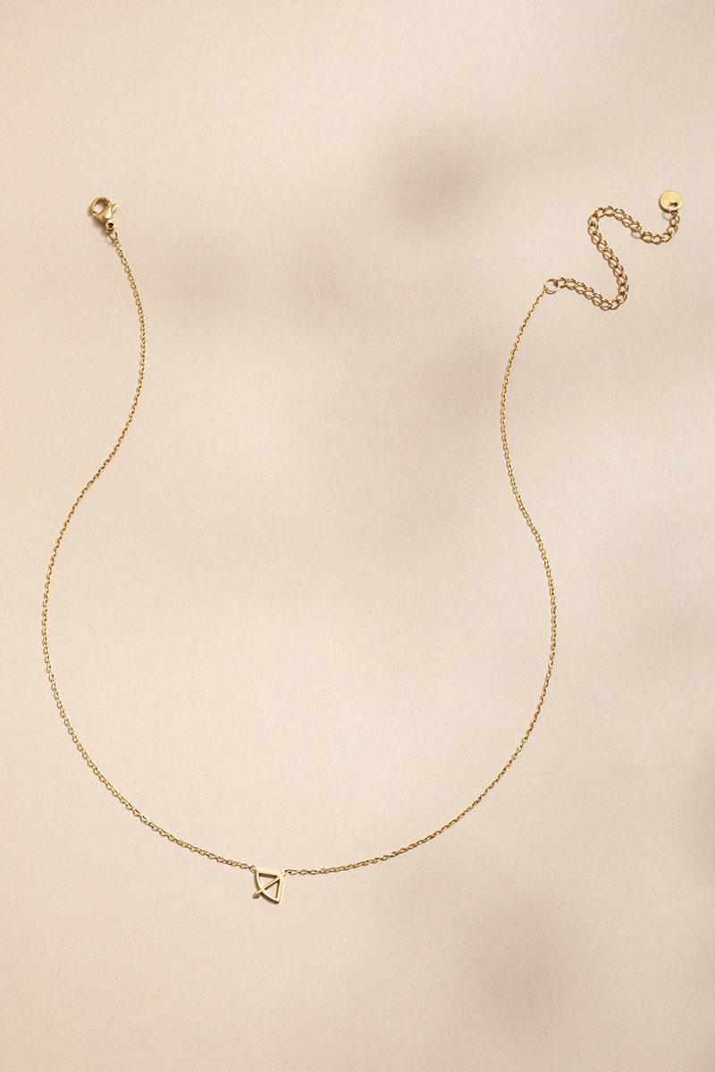 Sagittarius Stainless Steel Pendant Carded Necklace