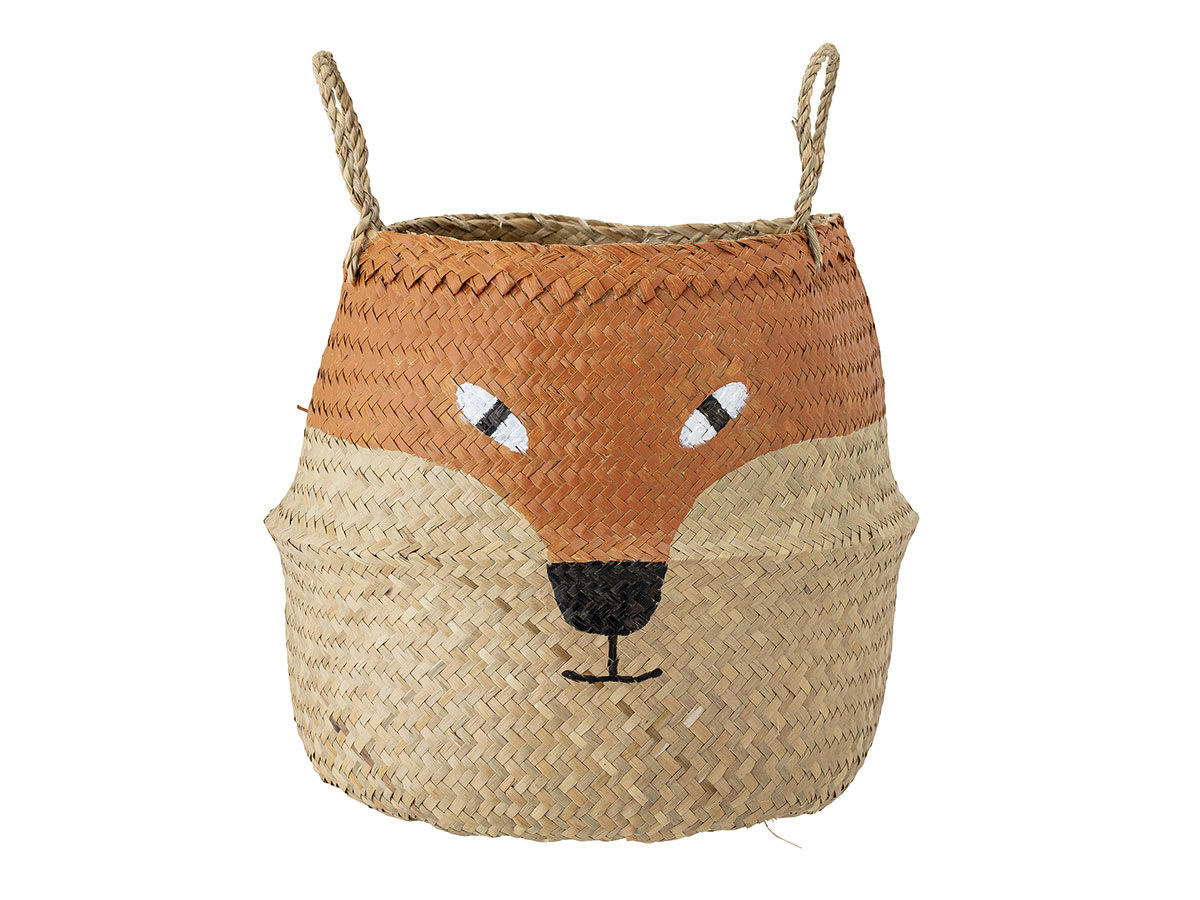 - Panier enfant renard en jonc de mer marron et beige