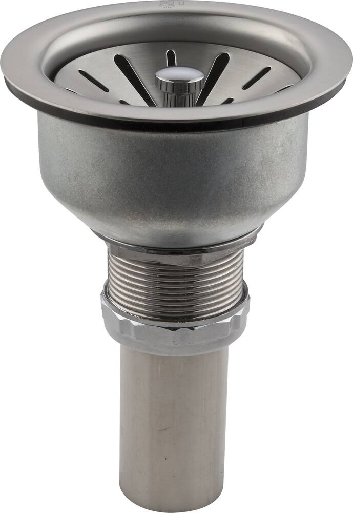 PlumbShop Premium Universal Fit Kitchen Basket Strainer with Brass Tailpiece, 4-1/2-in