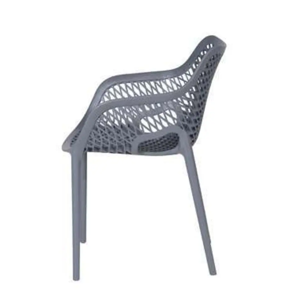 Garden Impressions Air XL kunststof tuinstoel donker grijs - 2 stuks